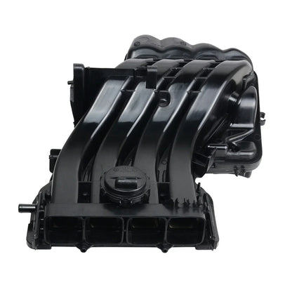Czarny plastikowy kolektor ssący z żebrowanymi kanałami i centralną pokrywą do ap01 6lbfs bse ayd vw audi skoda seat