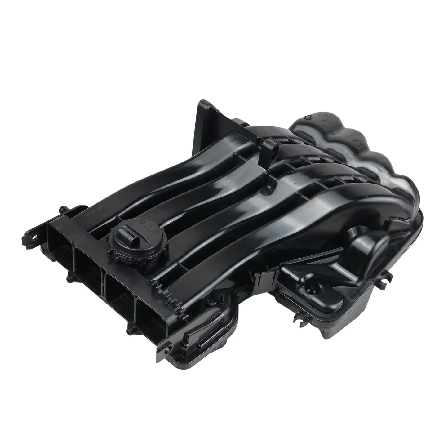 Czarny plastikowy kolektor ssący ap01 z błyszczącym wykończeniem i żebrowaniem 6lbfs bse ayd do vw audi skoda seat