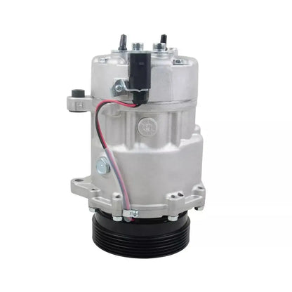 Compressor klimatyzacji do samochodu ap01 srebrny metalowy z czarną rolką i okablowaniem pasuje do skoda octavia 1j0820803l 1j0820803lx