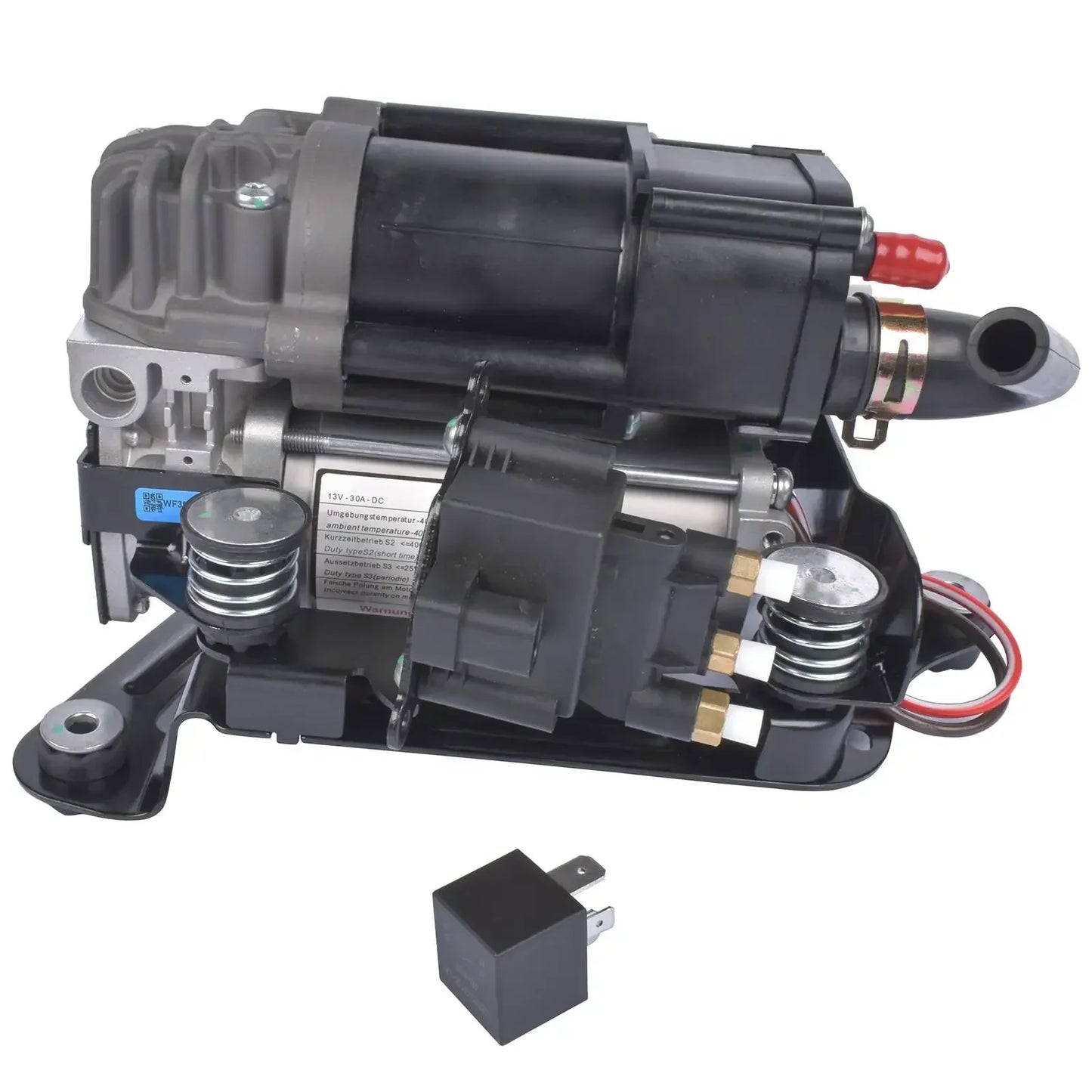 Czarno szary kompresor zawieszenia powietrznego ap03 z czerwonym złączem elektrycznym do bmw serii 5 6 g31 g32 g38