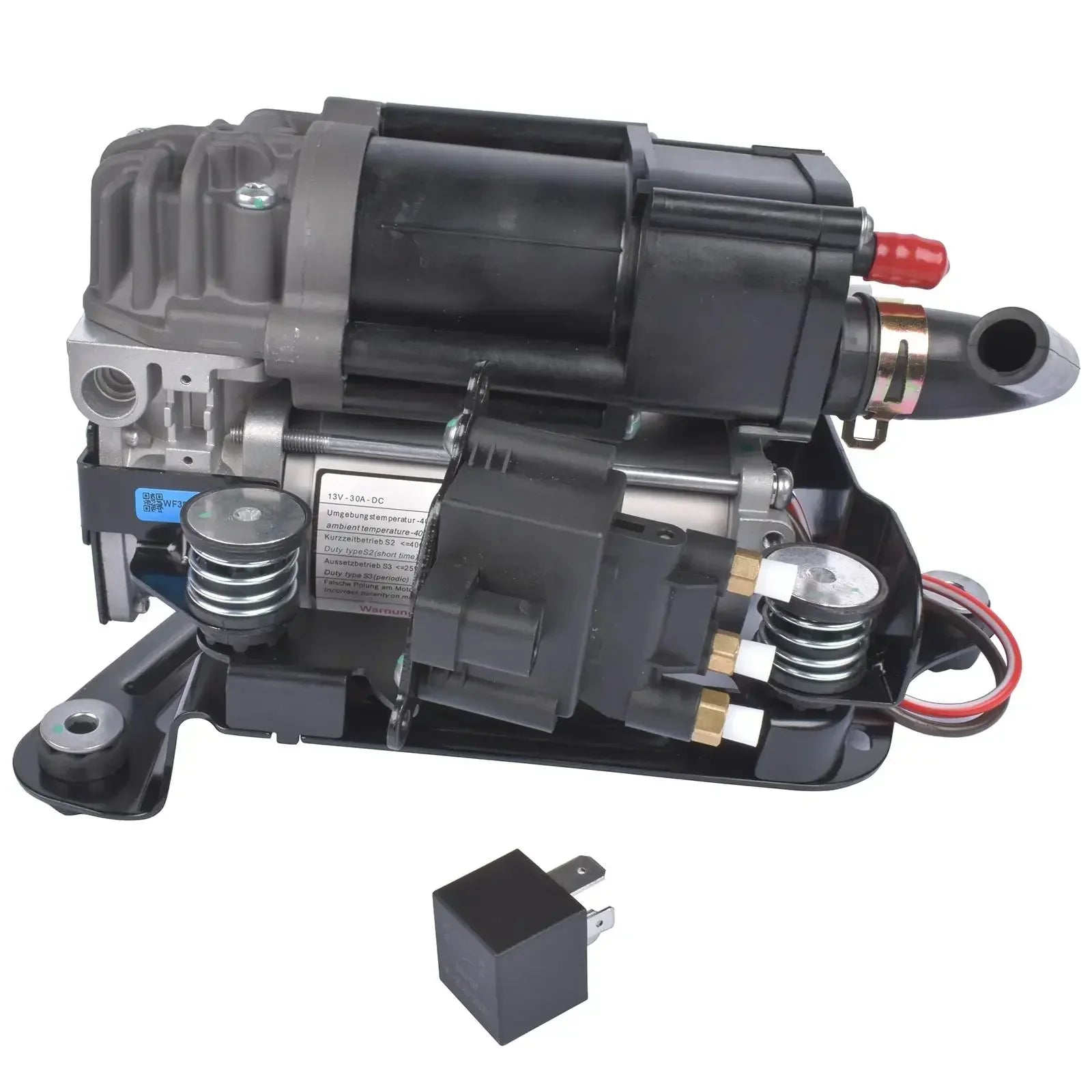 Czarno szary kompresor zawieszenia powietrznego ap03 z czerwonym złączem elektrycznym do bmw serii 5 6 g31 g32 g38