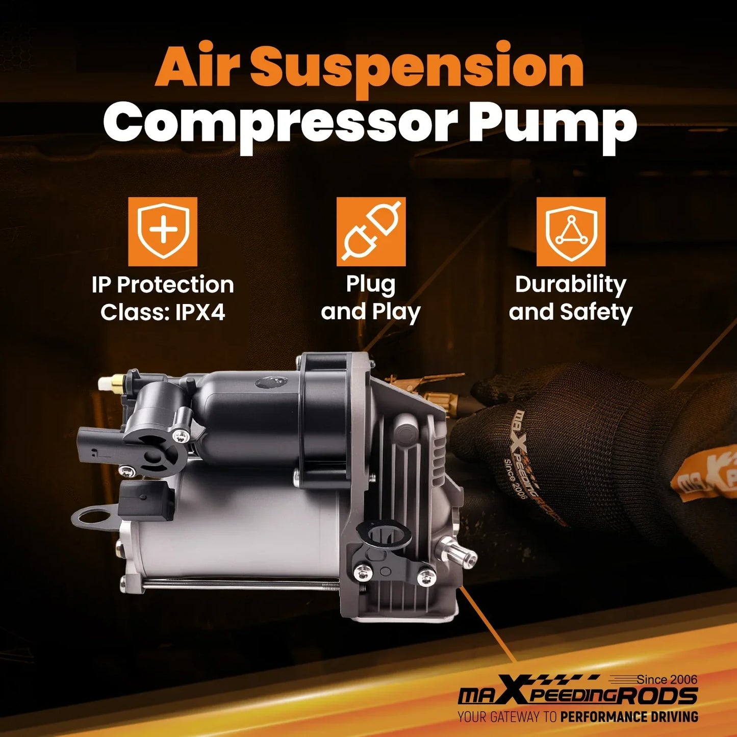 Air Suspension Compressor Pump w/ Relay KIT For Mercedes GL/ML-Class W164 X164