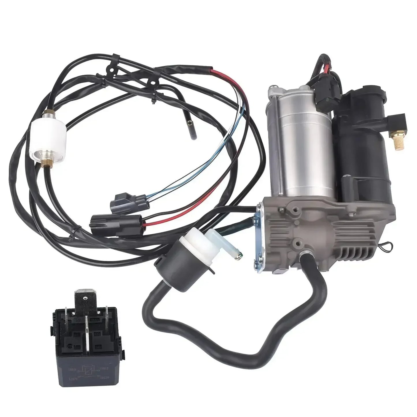 Silver i czarny kompresor zawieszenia powietrznego z przewodami do range rover sport l494 l405 lr044566