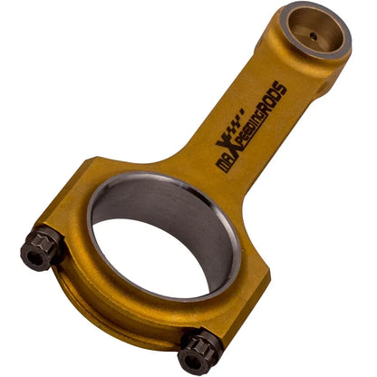 Korbowody h beam b5234t gold z czarnymi nakrętkami max racing rods do volvo 850 c70 t5 2 3l b5234t 139 5mm titanizowane
