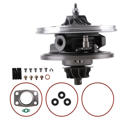 Czarno-srebrny korpus chra turbosprężarki gt1544v z uszczelkami i śrubami do ford focus 1,6 tdci 110ps