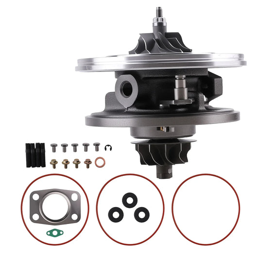 Czarno-srebrny korpus chra turbosprężarki gt1544v z uszczelkami i śrubami do ford focus 1,6 tdci 110ps
