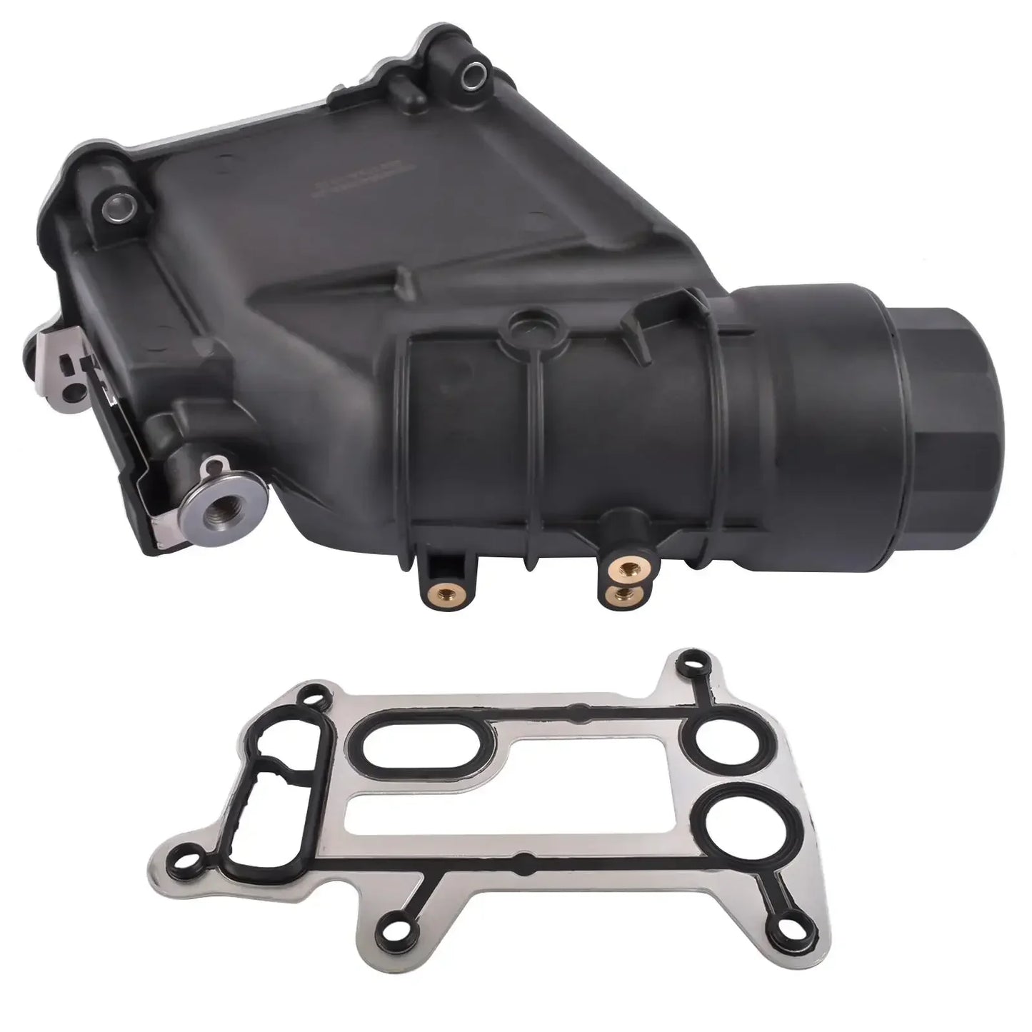 Czarny plastikowy korpus filtra oleju z metalową uszczelką do bmw 11427807799 e90 e91 e93 320d