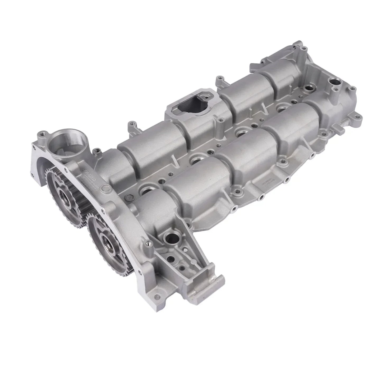 Srebrna metaliczna głowica cylindra z odlewanym aluminium i zintegrowanymi przekładniami gk2q6e262ac ford transit