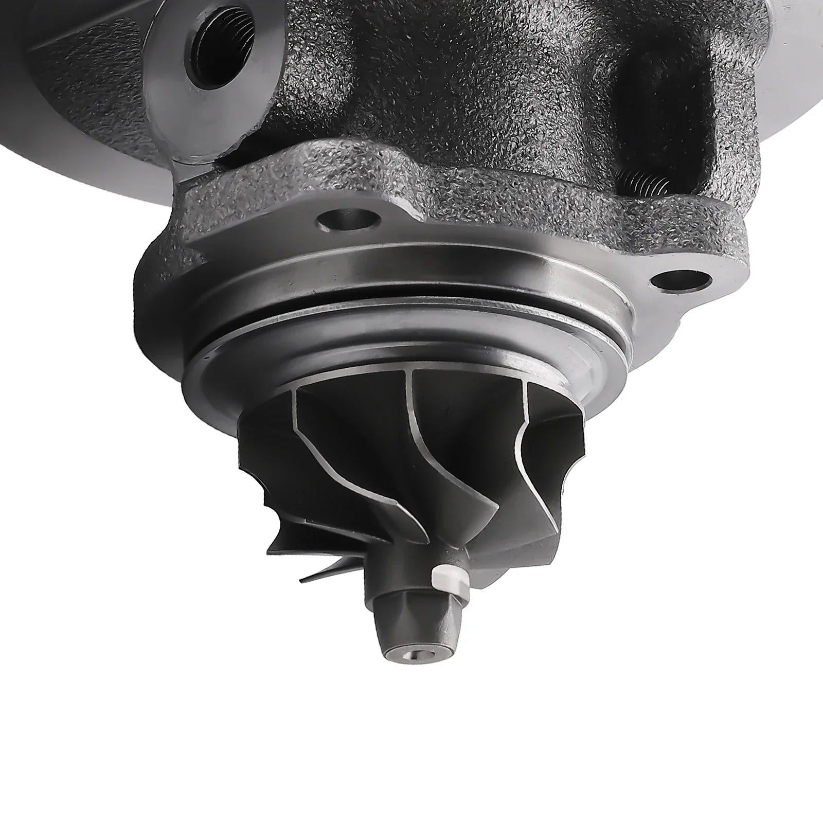 Czarny turboładowarka korpus z metalową obudową i łopatkami turbiny do diesel m57d30 335d 535d 635d bmw