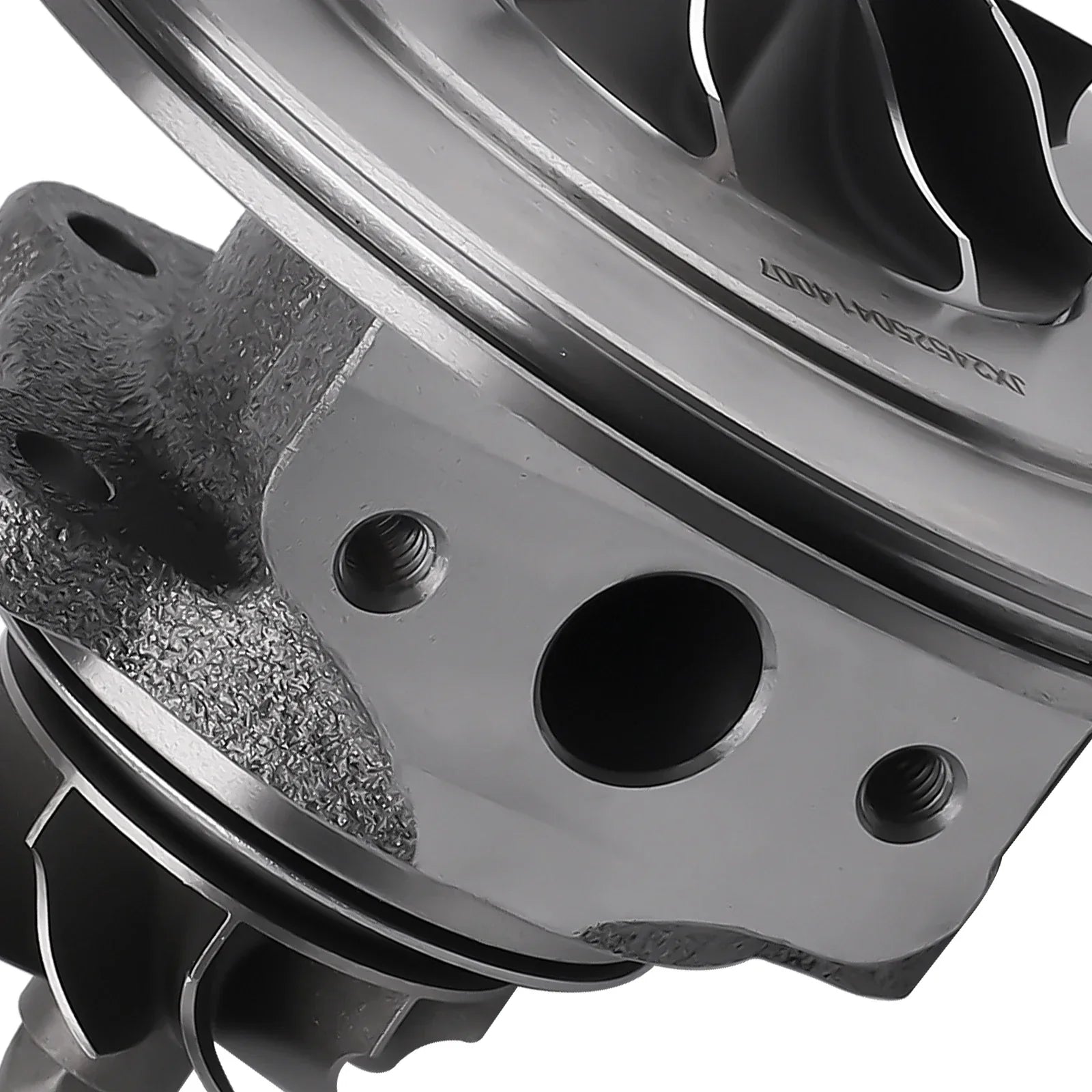 Srebrny metaliczny korpus turbosprężarki m57d30 z obróbką maszynową do bmw 335d 535d 635d diesel m57d30