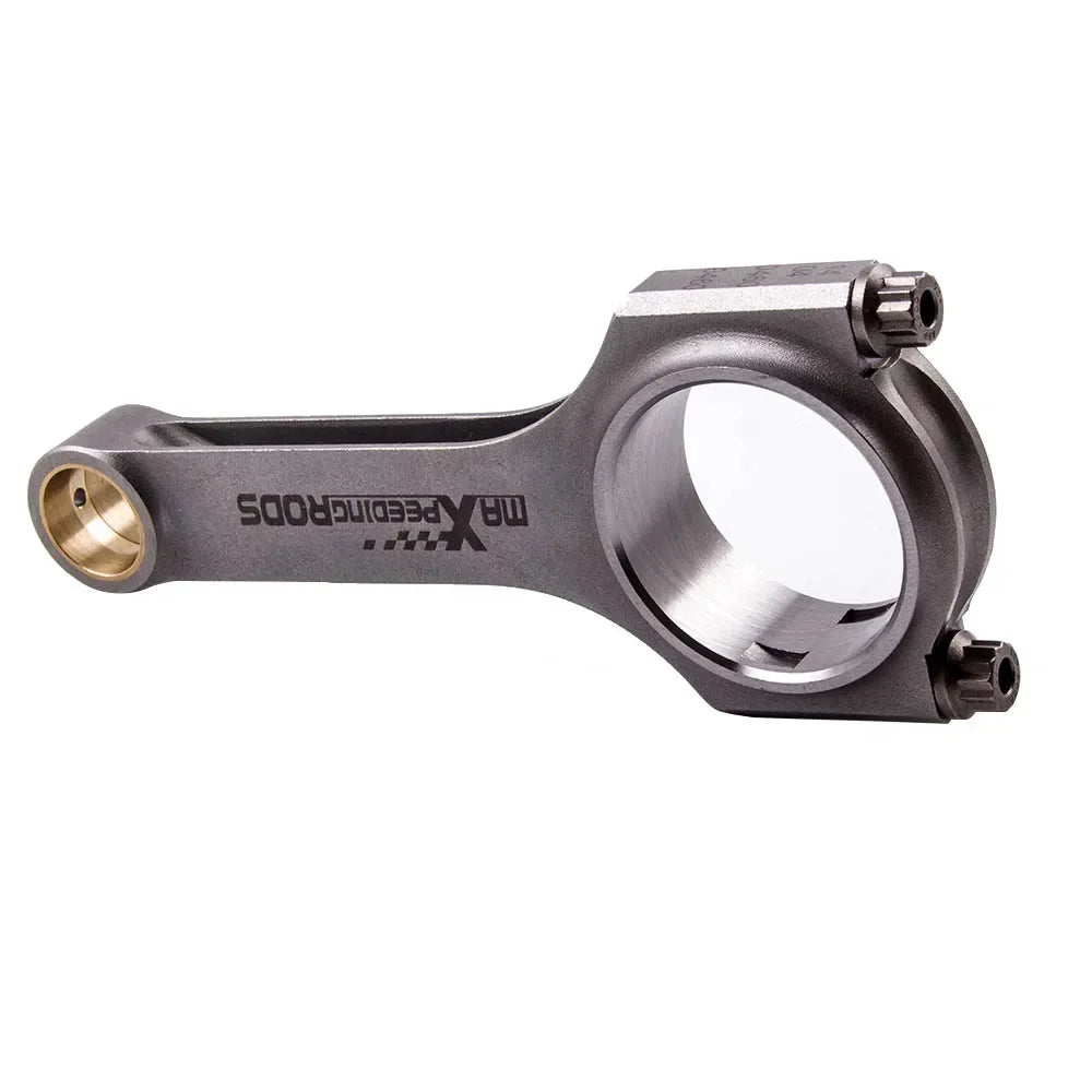 Szare metaliczne kute korbowody h-beam 4340 do fiata 500 starego modelu z mrx performance i mosiężnymi tulejami