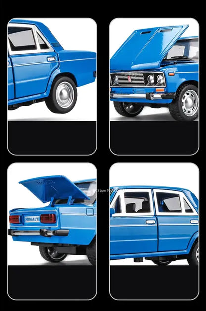 LADA 1:24 – Metalowy Model Kolekcjonerski z Otwieranymi Drzwiami Efektami Dźwiękowymi i Mechanizmem Cofania