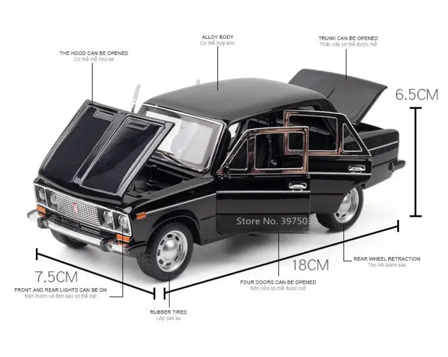 LADA 2106 1/24 – Metalowy Model z Dźwiękiem i Światłem