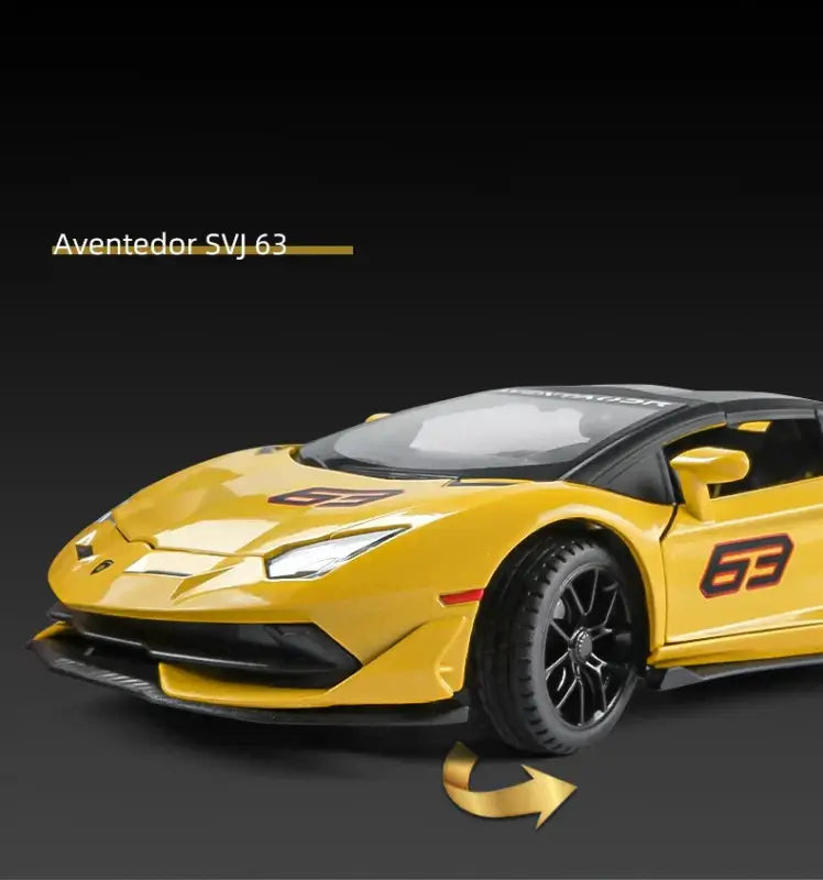 Lamborghini Aventador SVJ 63 1:24 – Model Z Otwieranymi Drzwiami i Efektami Dźwiękowymi