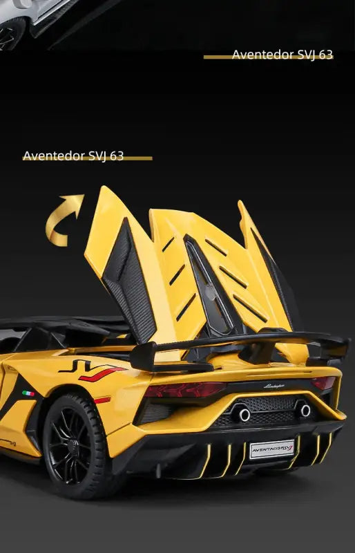 Lamborghini Aventador SVJ 63 1:24 – Model Z Otwieranymi Drzwiami i Efektami Dźwiękowymi