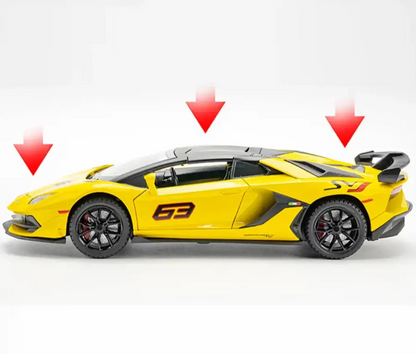 Lamborghini Aventador SVJ 63 1:24 – Model Z Otwieranymi Drzwiami i Efektami Dźwiękowymi
