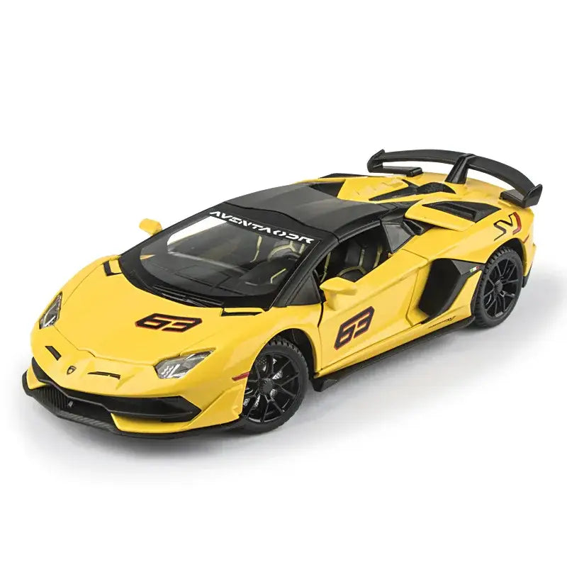 Lamborghini Aventador SVJ 63 1:24 – Model Z Otwieranymi Drzwiami i Efektami Dźwiękowymi - Żółty