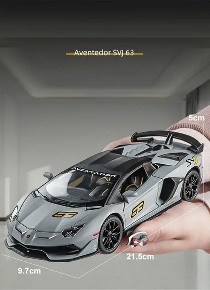 Lamborghini Aventador SVJ 63 1:24 – Model Z Otwieranymi Drzwiami i Efektami Dźwiękowymi