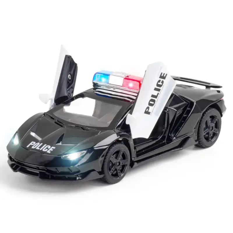 Lamborghini LP770 1:32 – Metalowy Model Samochodu Zabawka Kolekcjonerska - Czarny policyjny wóz