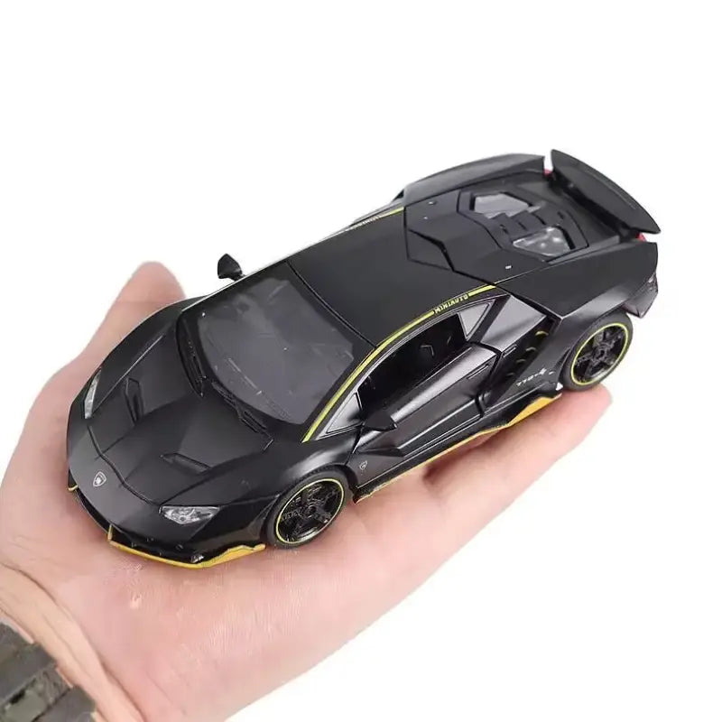 Lamborghini LP770-4 1:32 Metalowy Model Samochodu Zabawka Z Efektami Dźwiękowymi i Świetlnymi - Czarny