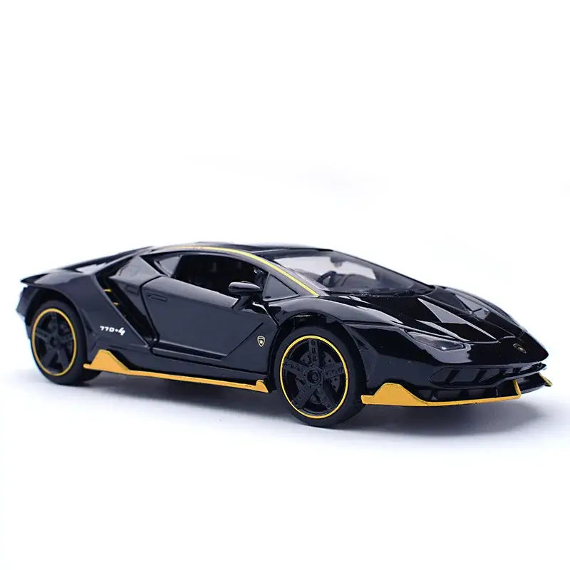 Lamborghini LP770-4 1:32 Metalowy Model Samochodu Zabawka Z Efektami Dźwiękowymi i Świetlnymi - Czarny