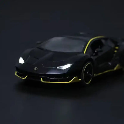 Lamborghini LP770-4 1:32 Metalowy Model Samochodu Zabawka Z Efektami Dźwiękowymi i Świetlnymi - Czarny