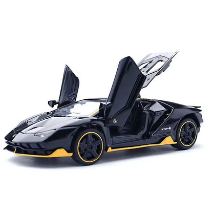 Lamborghini LP770-4 1:32 Metalowy Model Samochodu Zabawka Z Efektami Dźwiękowymi i Świetlnymi - Czarny