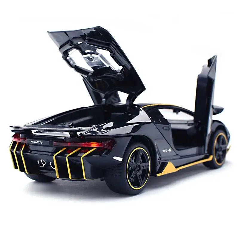 Lamborghini LP770-4 1:32 Metalowy Model Samochodu Zabawka Z Efektami Dźwiękowymi i Świetlnymi - Czarny