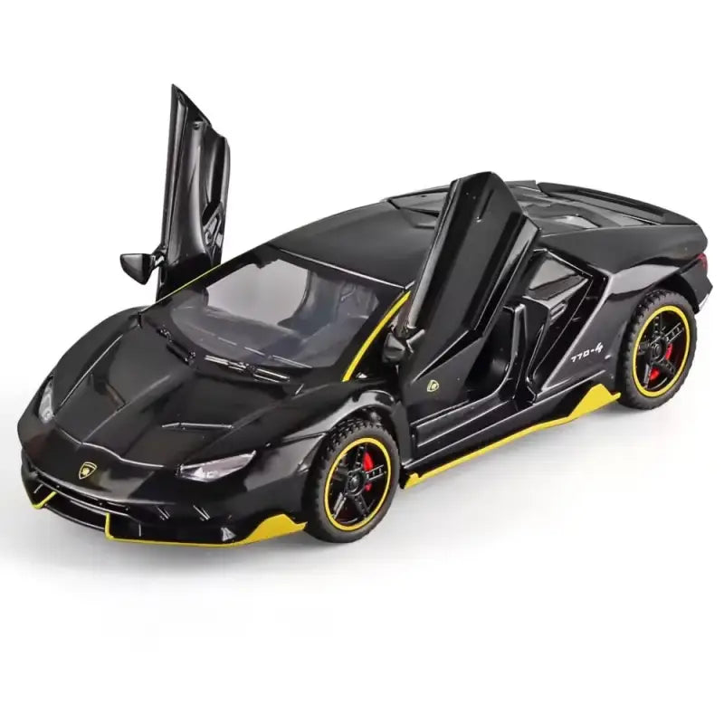 Lamborghini LP770-4 1:32 Metalowy Model Samochodu Zabawka Z Efektami Dźwiękowymi i Świetlnymi - Czarny