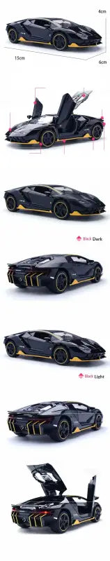 Lamborghini LP770-4 1:32 Metalowy Model Samochodu Zabawka Z Efektami Dźwiękowymi i Świetlnymi - Czarny