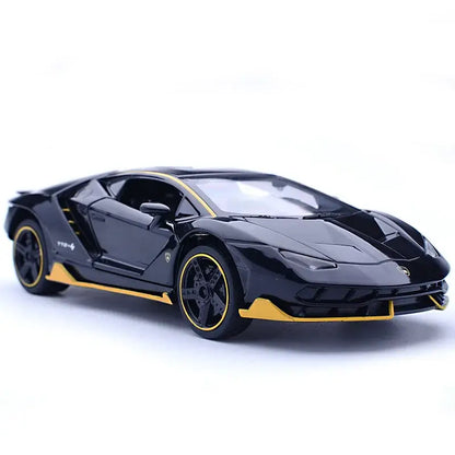 Lamborghini LP770-4 1:32 Metalowy Model Samochodu Zabawka Z Efektami Dźwiękowymi i Świetlnymi - Czarny