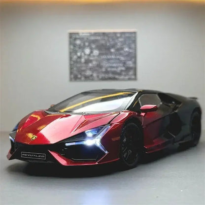 Lamborghini Revuelto 1:24 – Metalowy Model Supercar z Dźwiękiem i Światłem Zabawka dla Chłopców