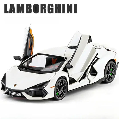 Lamborghini Revuelto 1:24 – Metalowy Model Supercar z Dźwiękiem i Światłem Zabawka dla Chłopców