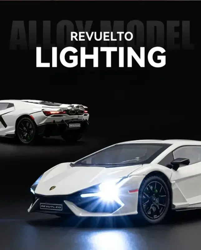 Lamborghini Revuelto 1:24 – Metalowy Model Supercar z Dźwiękiem i Światłem Zabawka dla Chłopców