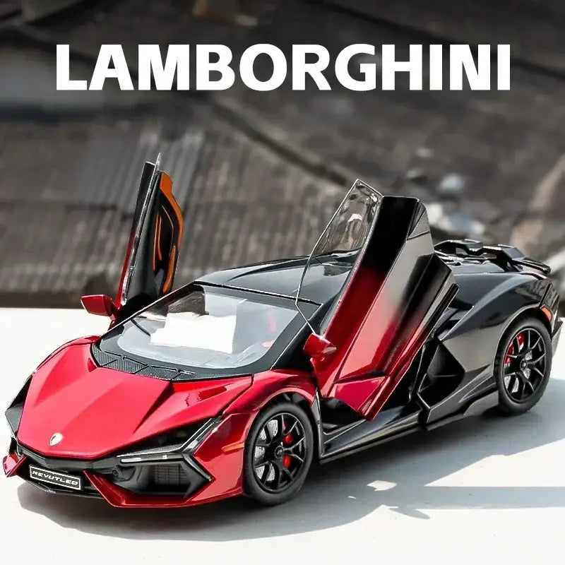 Lamborghini Revuelto 1:24 – Metalowy Model Supercar z Dźwiękiem i Światłem Zabawka dla Chłopców