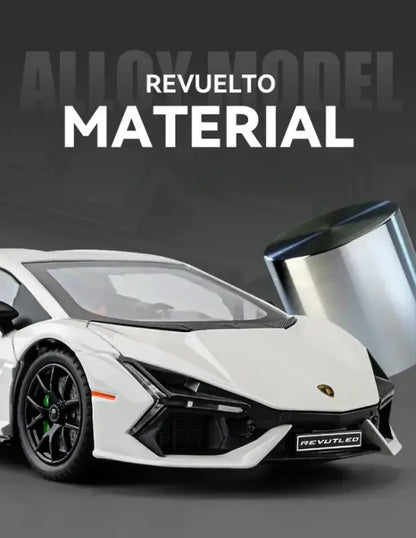Lamborghini Revuelto 1:24 – Metalowy Model Supercar z Dźwiękiem i Światłem Zabawka dla Chłopców