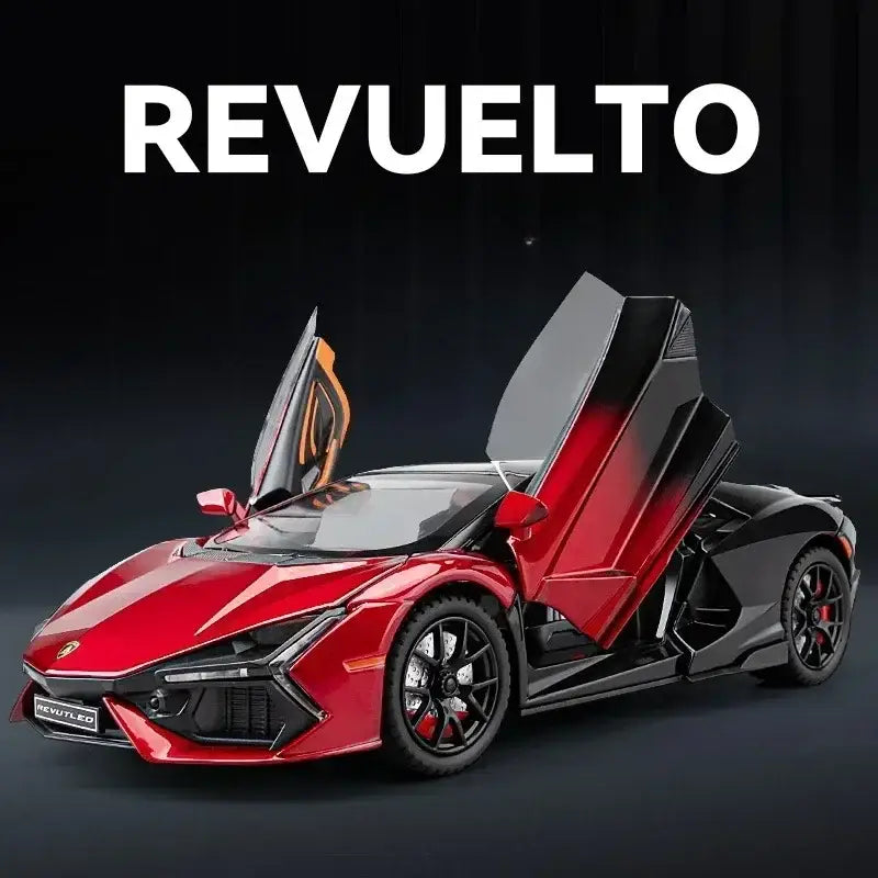 Lamborghini Revuelto 1:24 – Metalowy Model Supercar z Dźwiękiem i Światłem Zabawka dla Chłopców