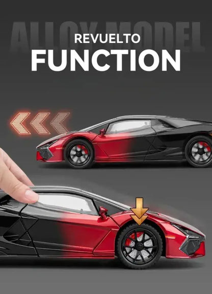Lamborghini Revuelto 1:24 – Metalowy Model Supercar z Dźwiękiem i Światłem Zabawka dla Chłopców