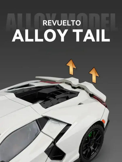 Lamborghini Revuelto 1:24 – Metalowy Model Supercar z Dźwiękiem i Światłem Zabawka dla Chłopców