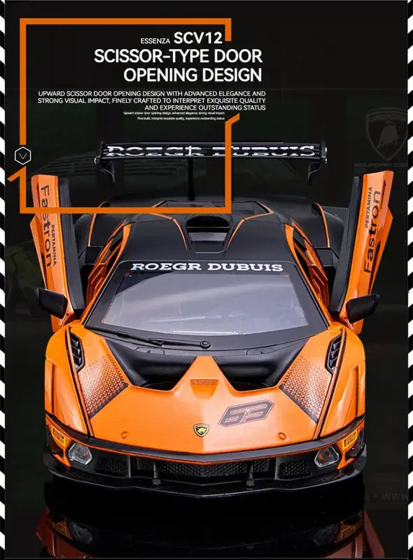 Lamborghini SCV12 1:24 – Metalowy Model Z Efektami Dźwiękowymi i Świetlnymi
