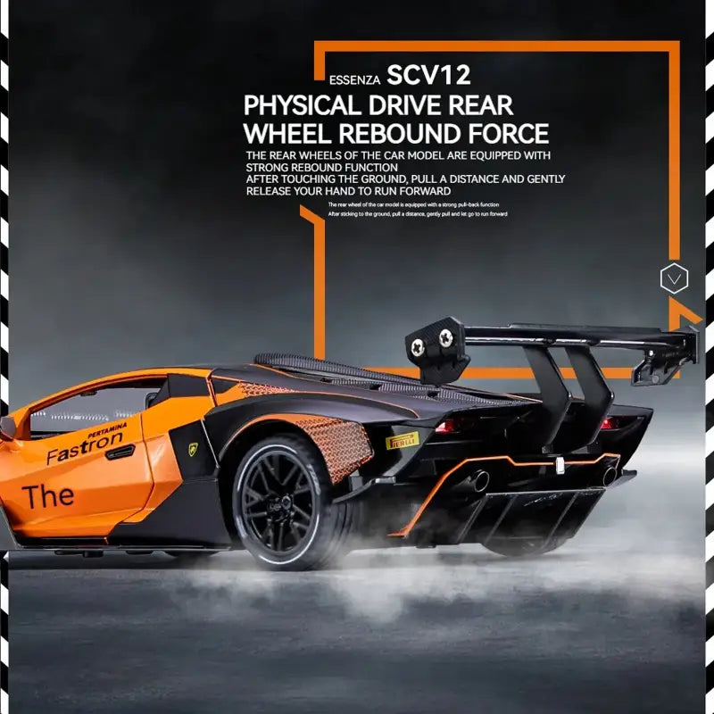 Lamborghini SCV12 1:24 – Metalowy Model Z Efektami Dźwiękowymi i Świetlnymi