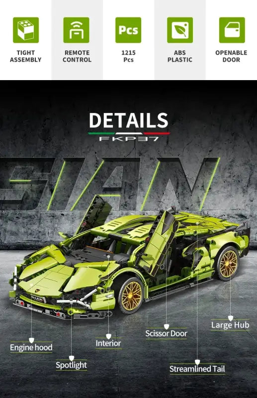 Lamborghini Super Speed – Zdalnie Sterowany Model z Klocków