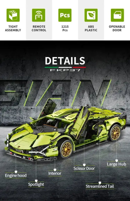 Lamborghini Super Speed – Zdalnie Sterowany Model z Klocków