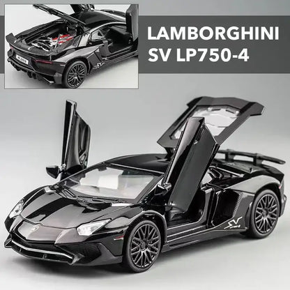 Lamborghini SV LP750-4 1:32 Metalowy Model Samochodu Sportowego - Czarny z pudełkiem