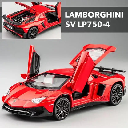 Lamborghini SV LP750-4 1:32 Metalowy Model Samochodu Sportowego - Czerwony z pudełkiem