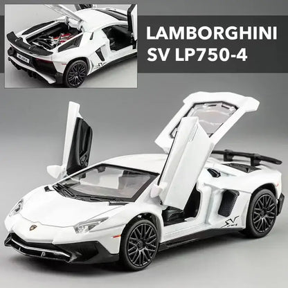 Lamborghini SV LP750-4 1:32 Metalowy Model Samochodu Sportowego - Biały z pudełkiem