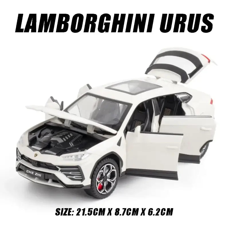 Lamborghini Urus 1:24 – Metalowy Model SUV z Efektami Dźwiękowymi - Biały z pudełkiem