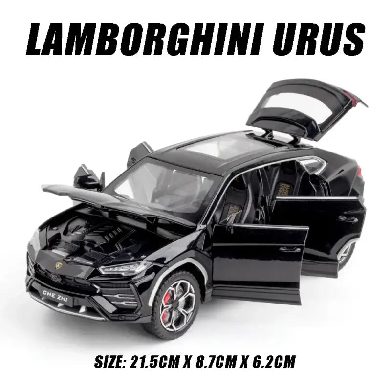 Lamborghini Urus 1:24 – Metalowy Model SUV z Efektami Dźwiękowymi - Czarny z pudełkiem