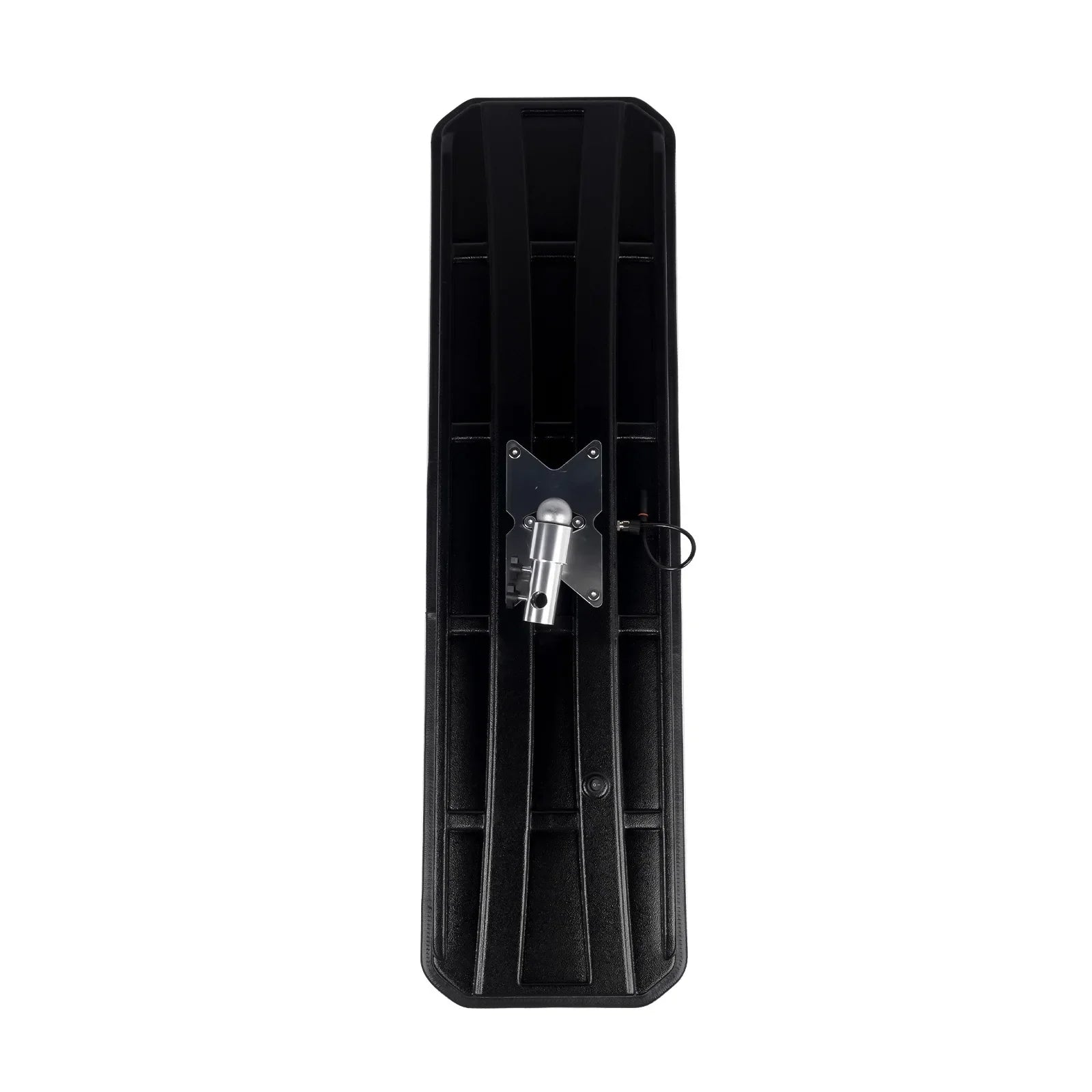 Czarny plastikowy tor do skiboba z metalowym zaczepem obok ap03 lampa pdr led 12v refleksyjna z regulowanym uchwytem