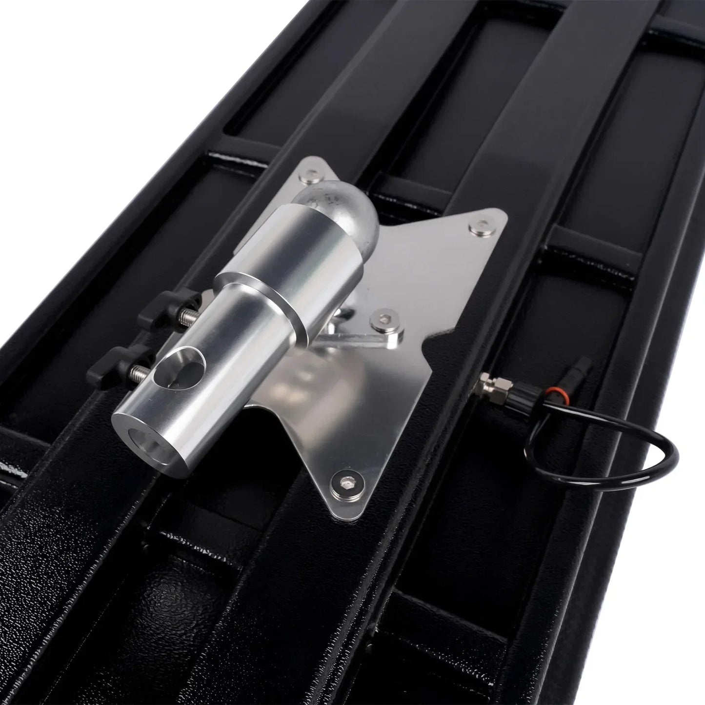 Srebrny metaliczny adapter hitch ap03 lampa pdr z cylindrycznym odbiornikiem i regulowanym uchwytem